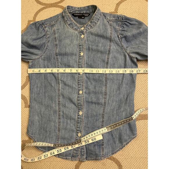 VERONICA BEARD Dalton Puff Sleeve Denim Shirt, size 2 - Picture 8 of 12